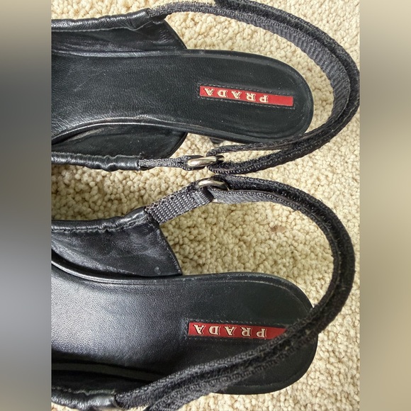 Prada Sport Women's Black Slingback Kitten Heel - Picture 3 of 8